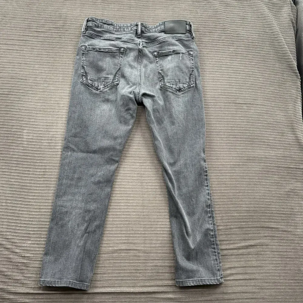 AllSaints Rex Jeans‎ Men 30/26 Gray Cotton Button Fly Distressed Designer.